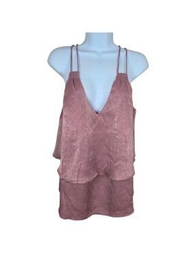 JOA Los Angeles Pink Layered Strappy Tank Top Womens S NEW